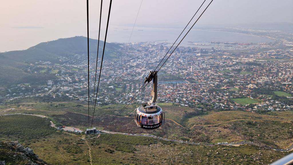 Kabelbanen til Taffelbjerget i Cape Town