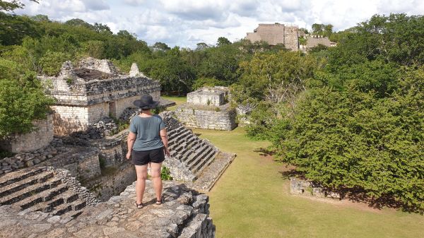 Udsigt over Ek Balam - pyramider i Mexico