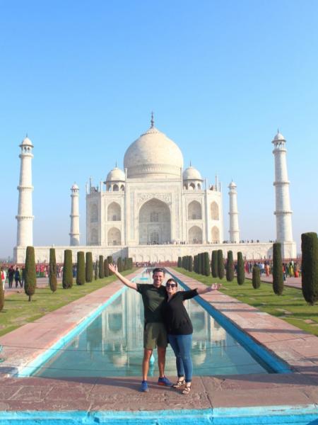 Rejsekompasset ved Taj Mahal i Indien